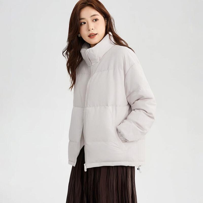 Giacca imbottita da donna a tinta unita con colletto alto