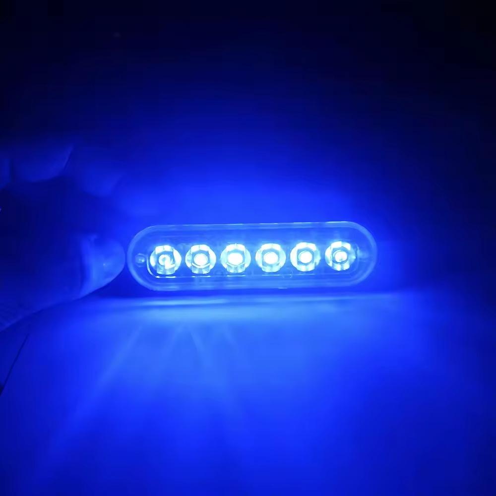 Universal Ultra-Thin 6LED Strobe Side Grille Light 12V/24V for Trucks