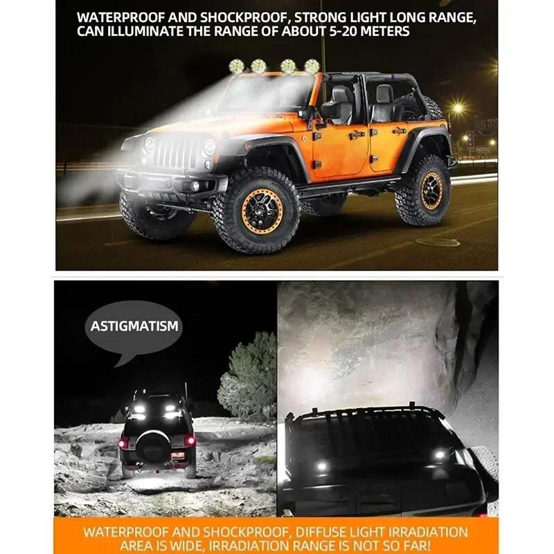 48W Car LED Worklight - MINI 16SMD Round Square 12V Fog Lamp for ATV SUV Off-Road Spotlight