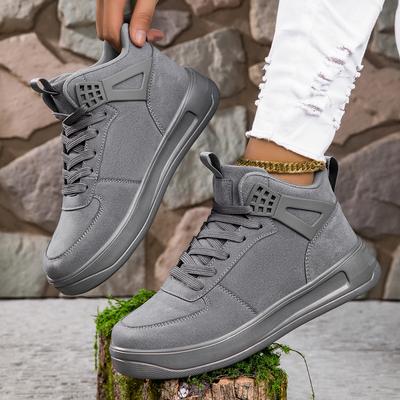 Tênis de cano alto feminino masculino versátil antiderrapante tênis de basquete sapatos de skate planos