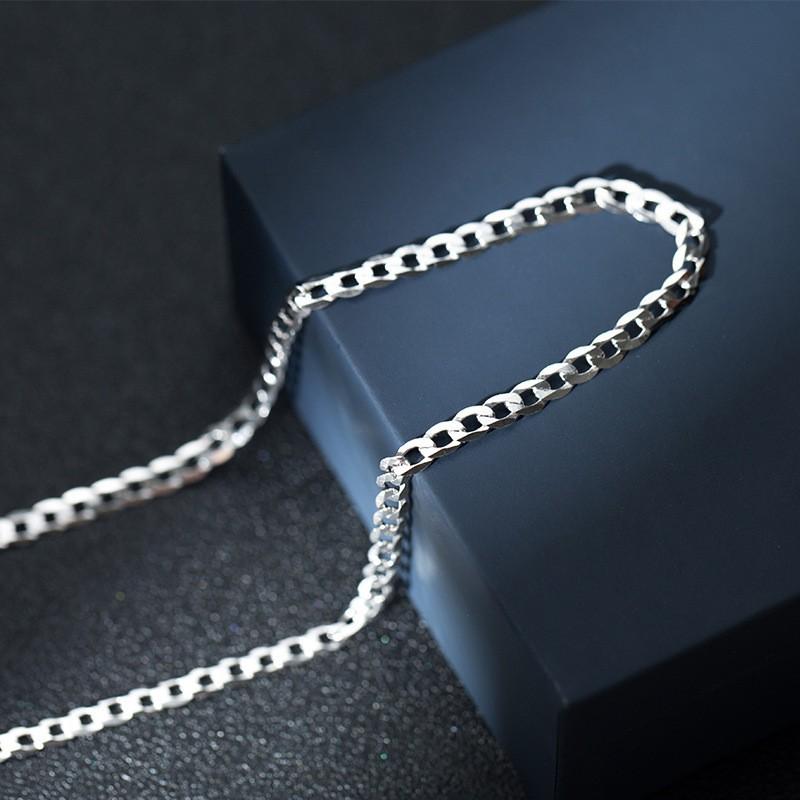Hot Selling 925 Sterling Silver Jewelry American 2MM 3MM 4MM Cuban Link Chain Sweater Necklace for Men Women Hip Hop Style Bulk