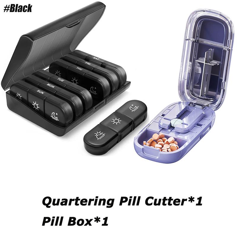 Weekly Pill Box 7 Days Portable Pill Box 7 Days with 3 Separate Compartments for Medications for Vitamins Design for Dietary