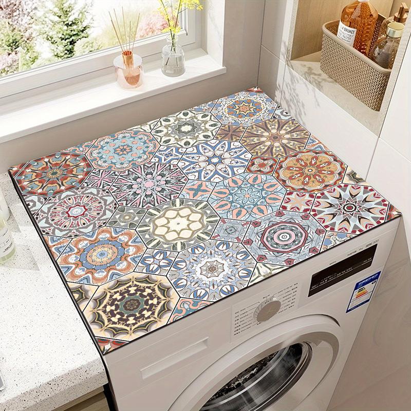 Vintage Carpet Tile Mat Washing Machine Absorbent Mat Refrigerator Dustproof Mat Non-Slip Foot Mat