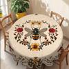 Tovaglia Floreale Vintage a Tema Api, con Rose Eleganti e Delicate e Altri Fiori, Stampe di Api Realistiche, Bordi Goffrati, Impermeabile, Antirughe