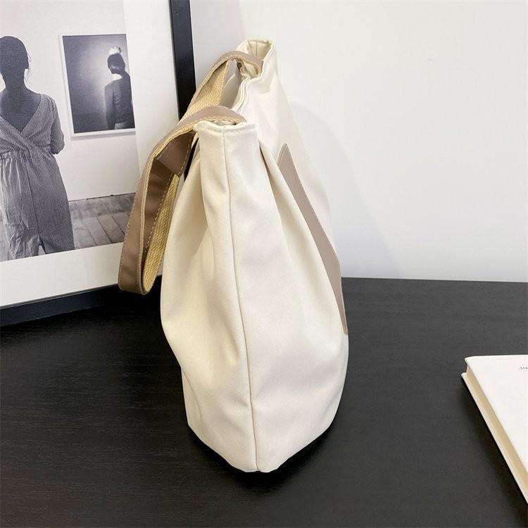 Urban Chic Nylon Tote Bag Large Capacity Stylish Grocery Shopping Bag With Zipper