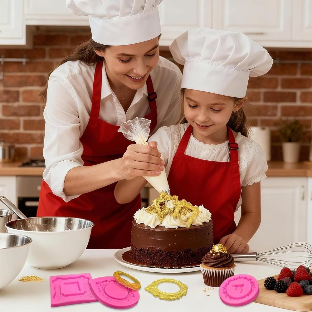 8pcs Picture Frame Mold Baroque Frame Chocolate Mold Vintage Photo Frames Silicone Molds