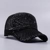 Breathable Woman Shiny Cap Mesh Rhinestone Visor Hats Versatile Duck Tongue Hat  Streetwear