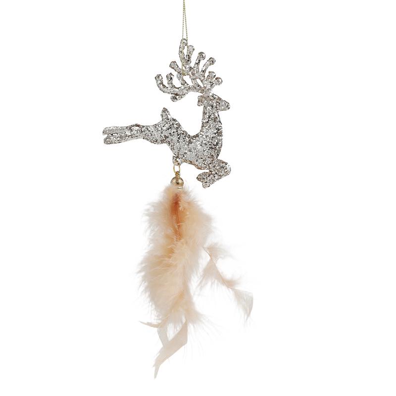 Golden Feather Snowflake Angel Pendant Christmas Tree Ornament