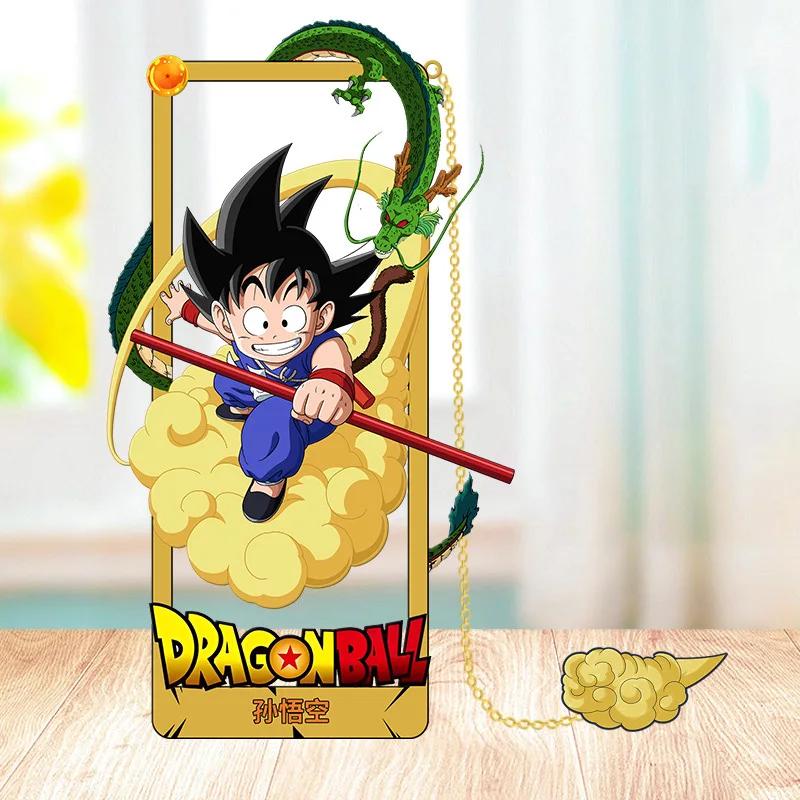 Anime Dragon Ball Son Goku Metal Book Marks Cartoon Vegeta Beerus Action Figures Collection Card Bookmarks Toys Children Gifts