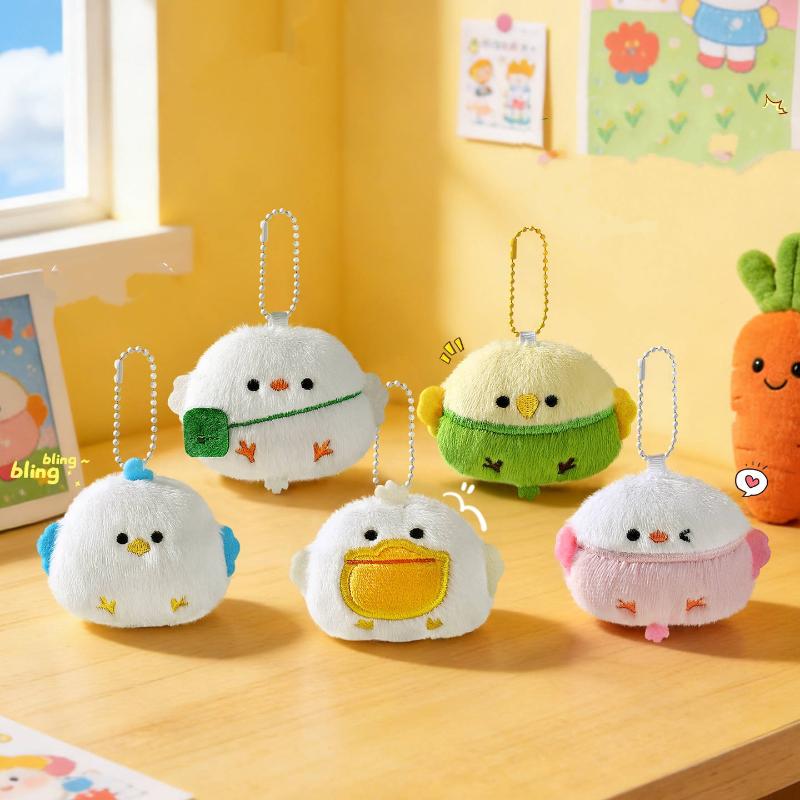Cute Cartoon Plush Bird Keychain Creative Fashion Parrot Seagull Pendant Backpack Decoration Pendant Accessories Gift