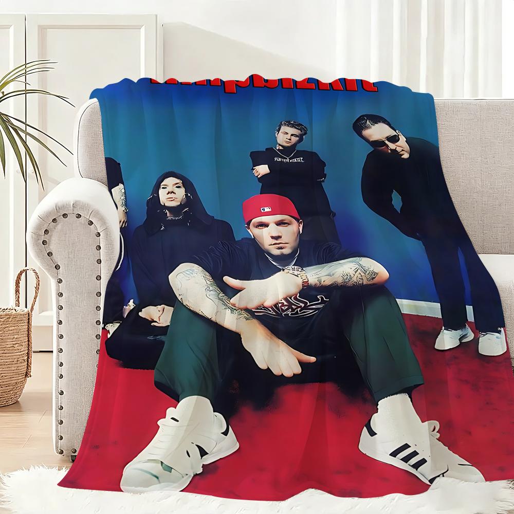 Band Limp Bizkit Throw Lightweight 240g Flannel Blanket Soft Skin-friendly for Summer Cooling