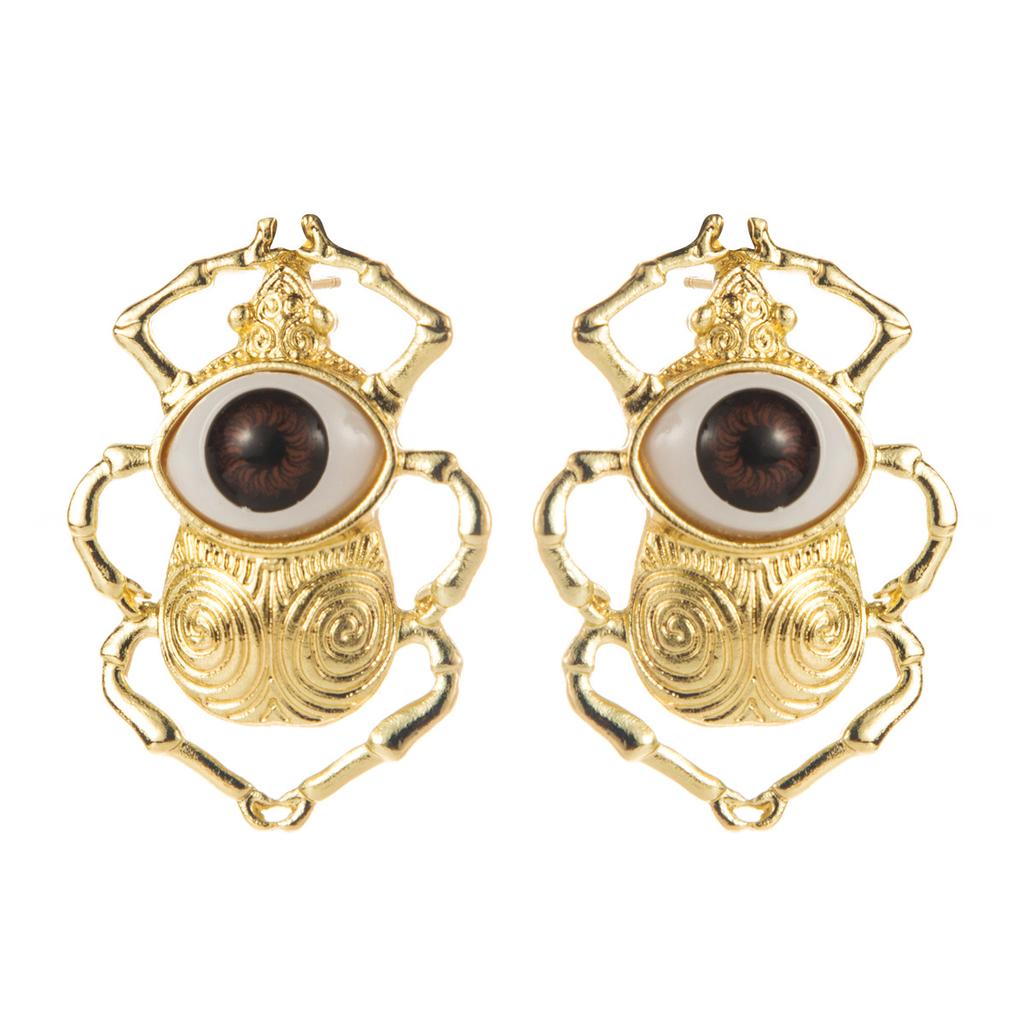 Exaggerated Insect Earrings Fashion Creative Oil Drop Devil's Eye Studs Personality High-end Earrings