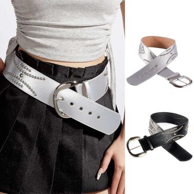 PU Leather Rivet Decoration Belt Personalized Waist Strap Fashion Waist Belt  Women