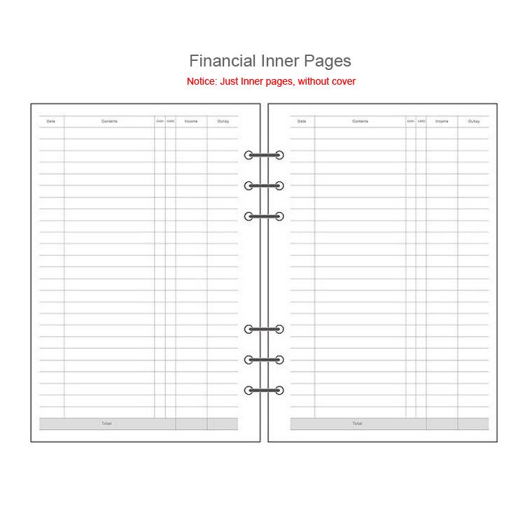 A5 A6A7 45 Arkuszy Luźne Kartki Notatnik Wkład Spirala Oprawa Wewnętrzna Strona Tygodniowa Miesięczna Do Zrobienia Linia Kropka Siatka Wewnątrz Papier Papeteria