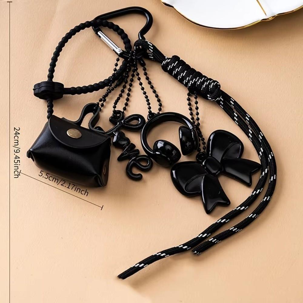 New Maillard Bow Braid Rope Pendant Bag Accessories Earphone Women Bag Key Chain Exquisite Woven Mobile Phone Love Rope Decor