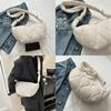 Women's Shoulder Bag Trendy Soft Pillow Shopper Bag Solid Color Quilted Simple Crossbody Bag for Teenage Girls