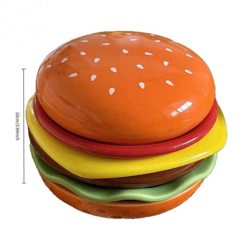 Niedliches Hamburgerförmiges Knochenspuckschälchen-Set Haushalt Speiseteller Dipputensil Hochwertiges Geschirr Dipputensil Praktisch