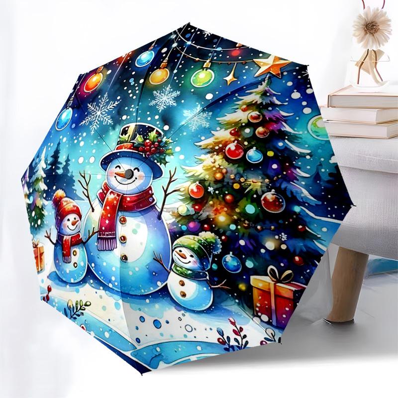 

1pc Automatic Opening Closing Umbrella with Cool Girl Print, Portable Three-Fold Design, 8-Bone Iron Frame, Outdoor, Gift for Fans, Travelers, Daily