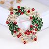 Lanhao Christmas Cartoon Leaf Wreath Brooch Pin XZ4575
