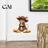 Pastoral Style Home Decor Cartoon Mouse Wall Sticker, Cute Fairy Tale Decal, PVC Waterproof DIY Story Scene Art Decors, Self Adhesive