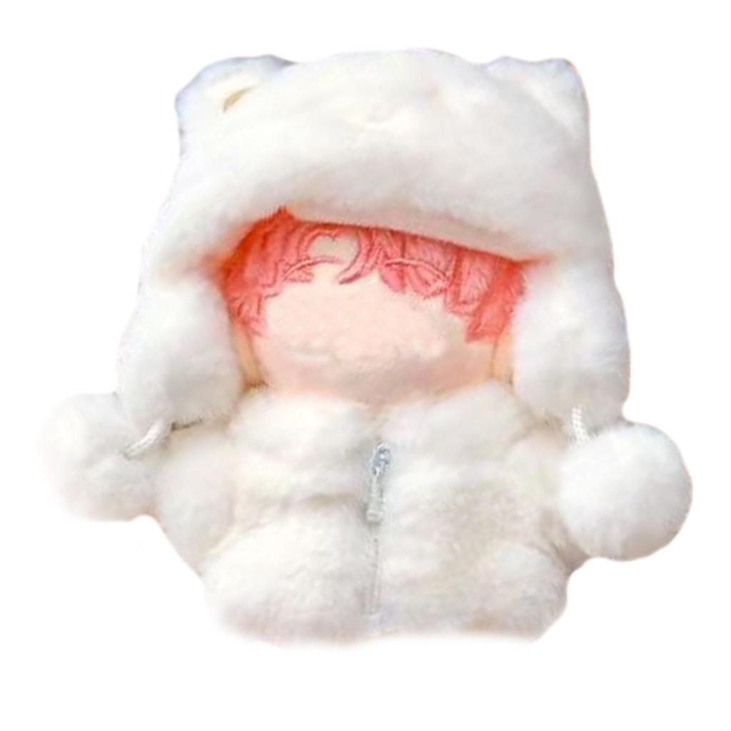 Fluffy Bear Costume for Plush Toys, 10cm, White, [Used]