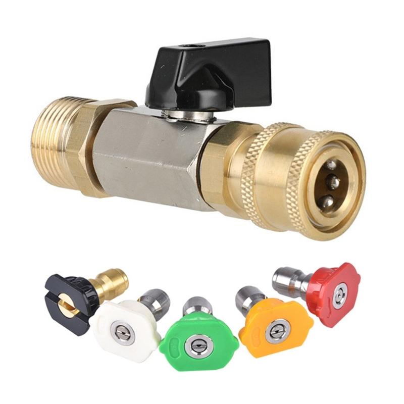 High Pressure Washer Ball Valves M22 14MM Adapter With Quick Coupling Ball Valves Replacement Easy To Installation