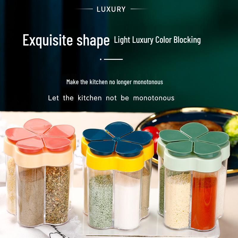 5-in-1 Airtight Seasoning Jar with Labels – Moisture-Proof Flip-Top for Home & BBQ Use.