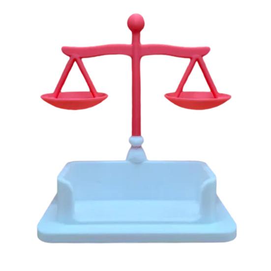 Suport Cărți de Vizită Balanța Justiției Suport Card Practic Decorativ Organizator de Birou pentru Cabinet Avocatură & Uz Profesional