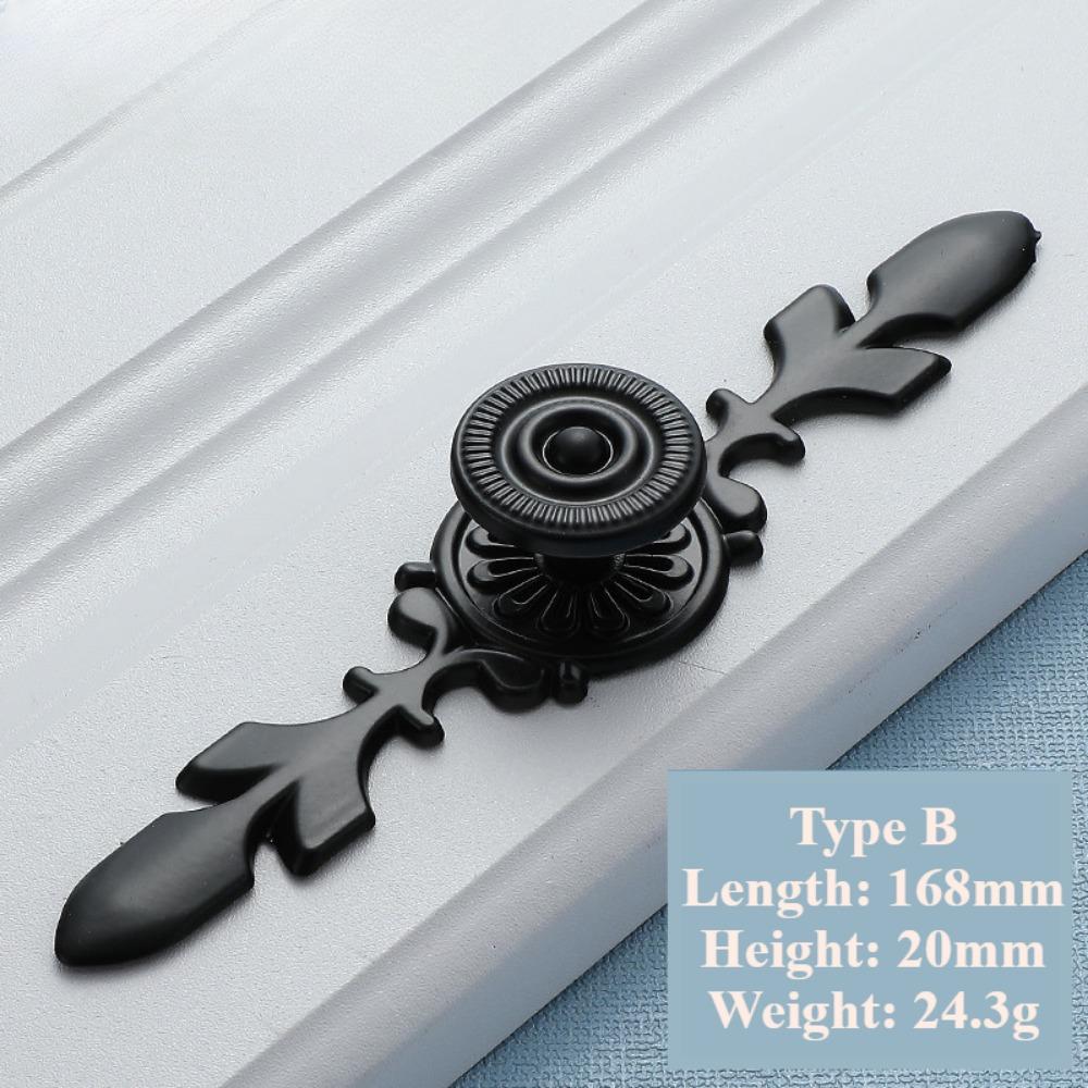 Alloy Door Handle European Style Antique Cabinet Pull Handle Drawer Closet Wardrobe Pull Handle Sticker чёрный