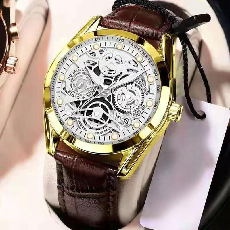 ORUSS Uhren Herren Vollskelett Uhrwerk Automatik Wasserdicht Leuchtend Quarz Atmosphärisch Mode Herrenuhren