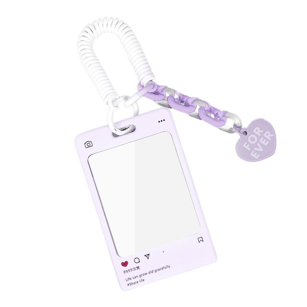 Creative Acrylic Ferrule Transparent Card Holder Kpop Photocard Holder Keychain Idol Photos Sleeve Postcards Card Holder