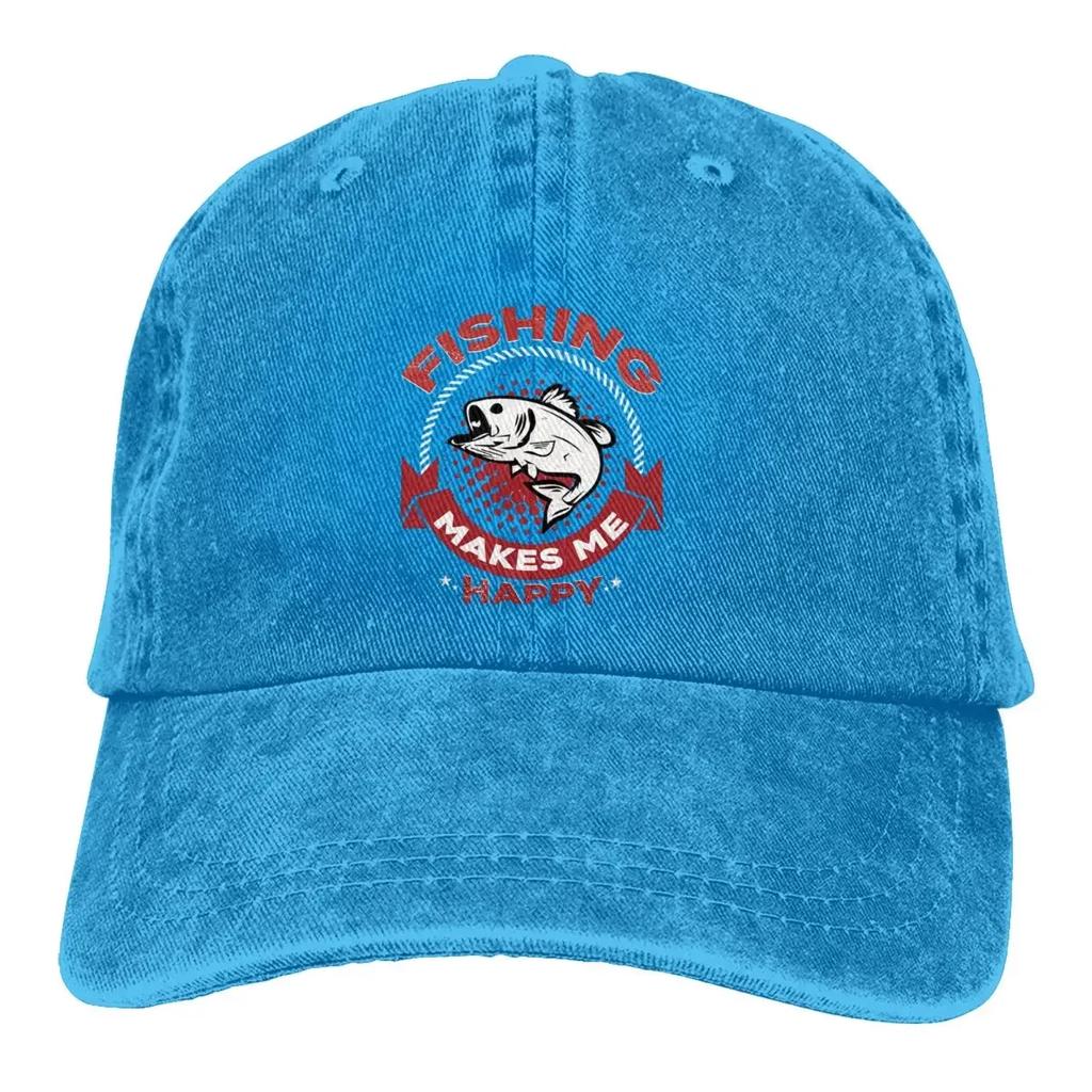Summer Cap Sun Visor Fishing Hobby Makes Me Happy Hip Hop Caps Fishing Cowboy Hat Peaked Trucker Dad Hats