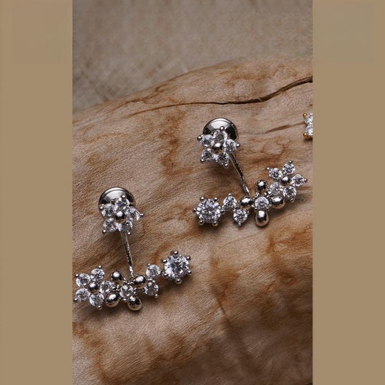 

Циркониевые серьги-подвески с цветком, изысканные серьги высокого класса с темпераментом, нишевые серьги с темпераментом, универсальные серьги