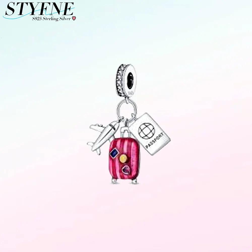 Pink Perfume Bottle Letter Luminous Firefly Tarot Card Jewellery Bead Copper Charm Bead Fits DoItYourself Bracelet
