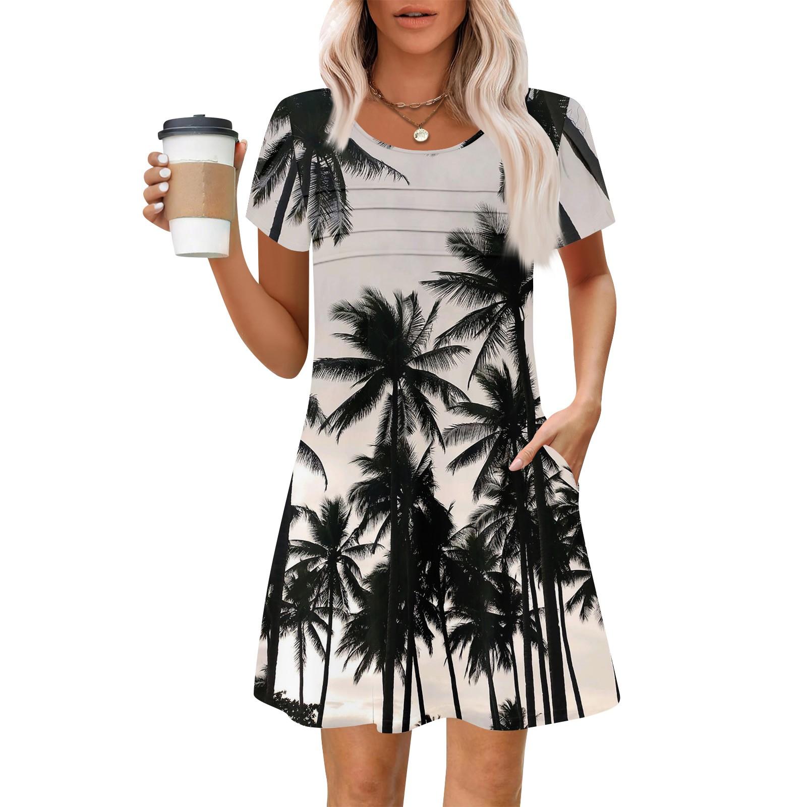 

Женские летние повседневные лепестковые узкие полосатые плиссированные однотонные платья L