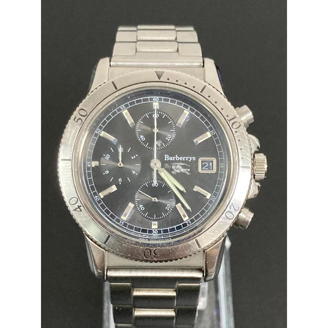 Used [E331] Working item rare Burberry chronograph men s watch box with frame