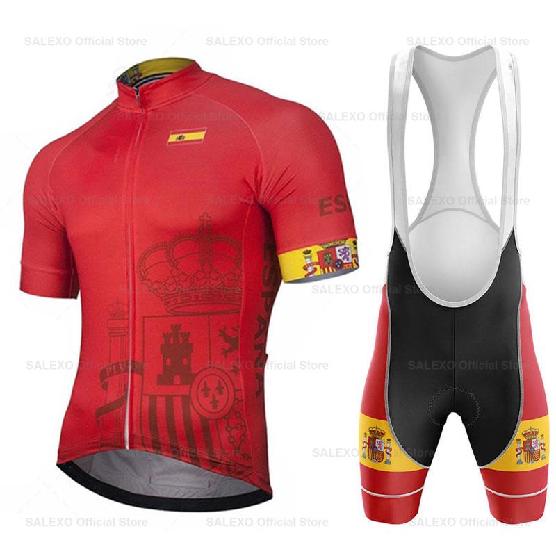 2026 Španělsko Pánský Tým Cyklistický Dres Sada Letní MTB Kolo Oblečení Uniforma Maillot Ropa Ciclismo Hombre Cyklistika Sportovní Oblečení Oblek