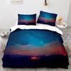 Starry Sky Galaxy Duvet Cover Natural Scenery Bedding Set Microfiber Aurora Comforter Cover King Size For Kids Adult Room Decor