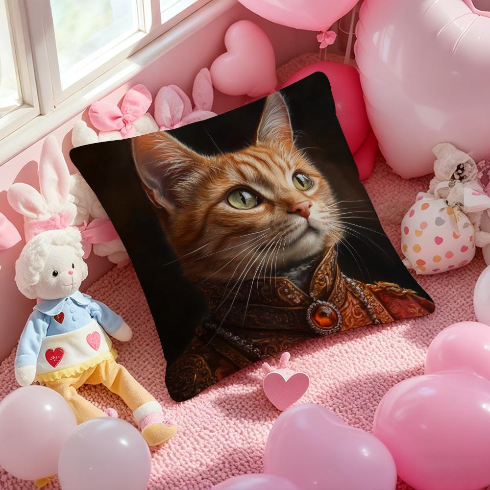 Cute Cat Printing Decorative Cushion Cover Pattern Printed Pillowcase for Living Room Sofa Cushion Cover & Bedroom Decor