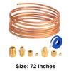 72 Inch Copper Line Tubing Install Kit W/Fittings 1/8 Diameter Copper Mechanical Oil Pressure Gauge Tubing Kit