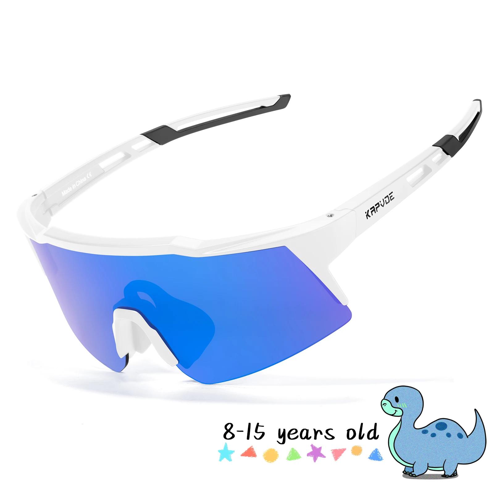 

Kapvoe Kids Hiking Eyewear Cycling Sunglasses Aged 8-15 Baseball Running Children Glasses UV400 Sports Riding Bicycle Glasses