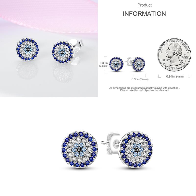 Sparkling Women Hoop Earrings 925 copper Heart Shape Star Moon Round Blue Zircon Fit Origina Drop Earrings Zircon Holiday gifts