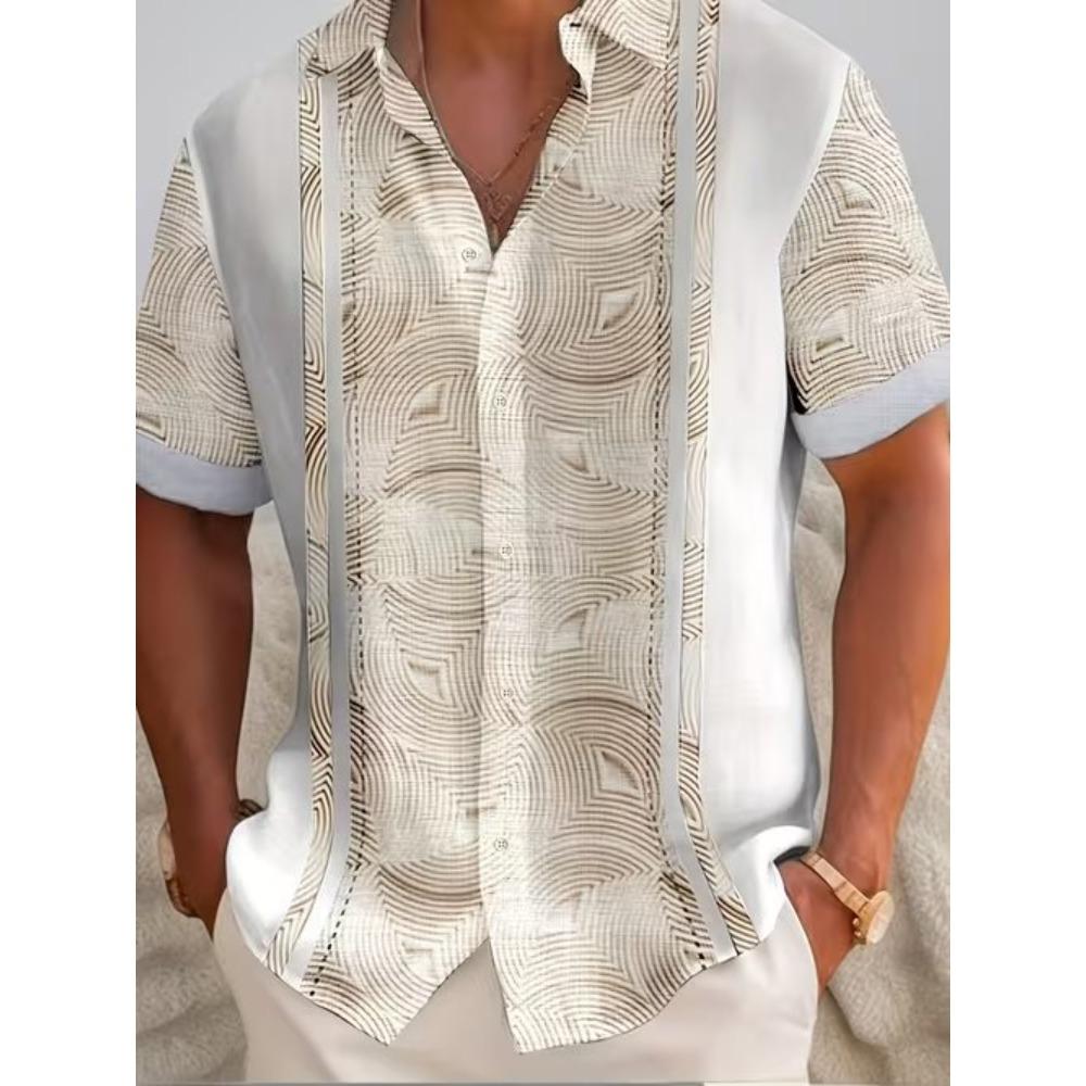 Men's Retro Flowers Pattern 3D Print Shirt Button Up Shirt Casual Shirt Summer Shirt Short Sleeve Daily Vacation Clothing