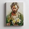 Poster Saint Joseph with Lilies Poster Saint Joseph with Lilies, 30X40 Cm, Unframed, Premium Canvas On Stretcher