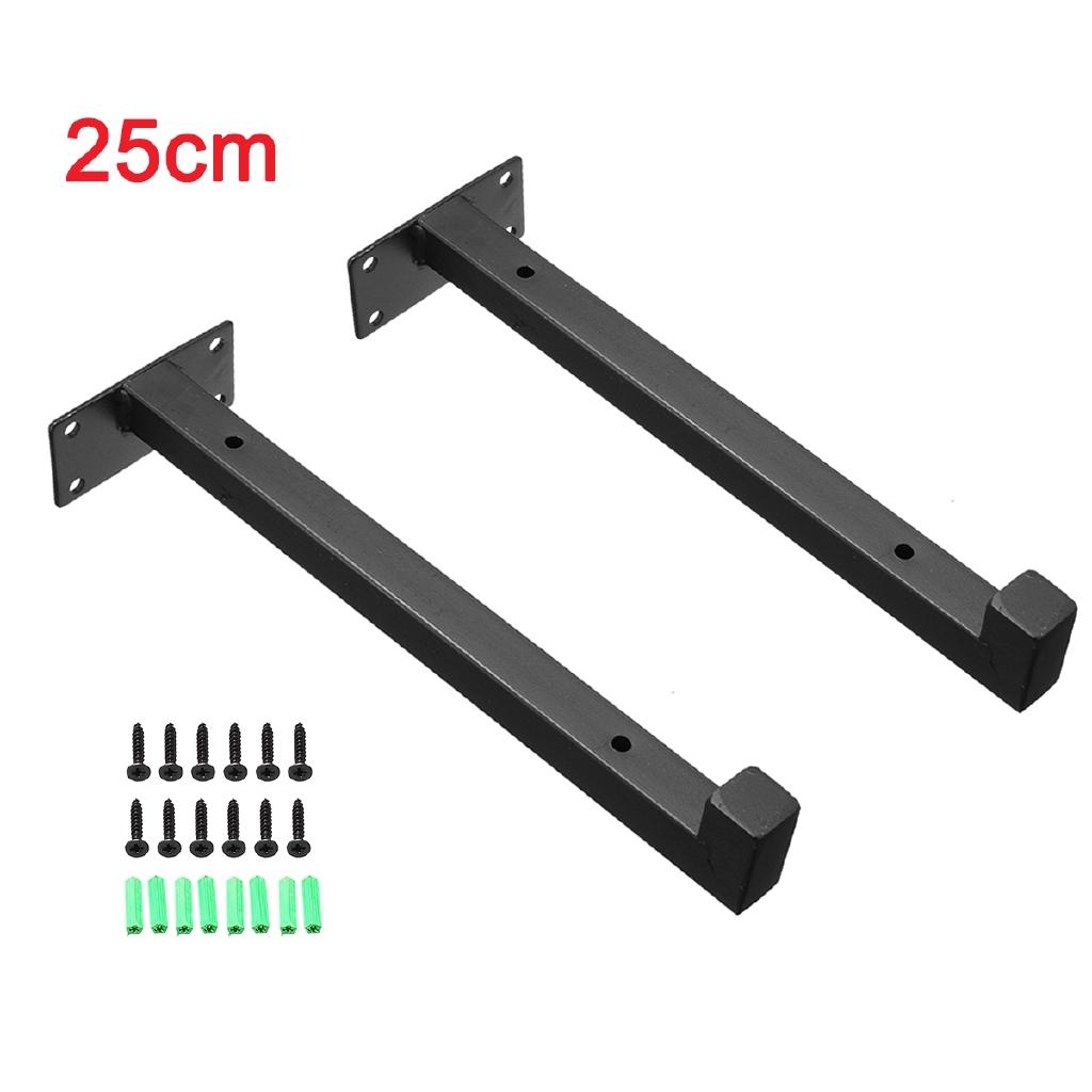 1pair Wall Mounted Bracket  2xShelf Heavy Duty Scaffold Board Floating Bracket Industrial Iron Support Table 20cm/25cm/30cm