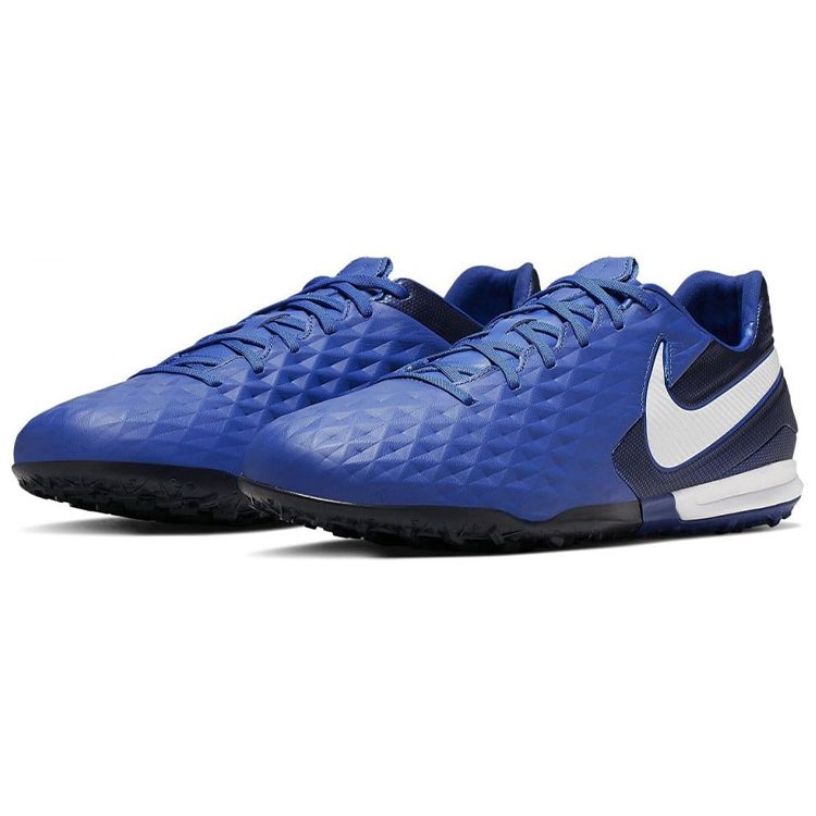 Nike Tiempo Legend 8 Pro Round Toe Lace-Up Turf Soccer Shoes Men Soccer Shoes Blue AT6136-414
