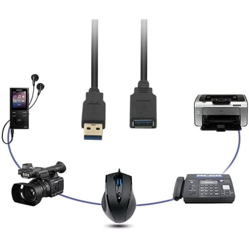 USB 3.0 Extension Cable USB Extension High Speed Data Transfer 5Gbps A Male To A Female USB Cable Extension Cord Gold Plated Connector Compatible with
