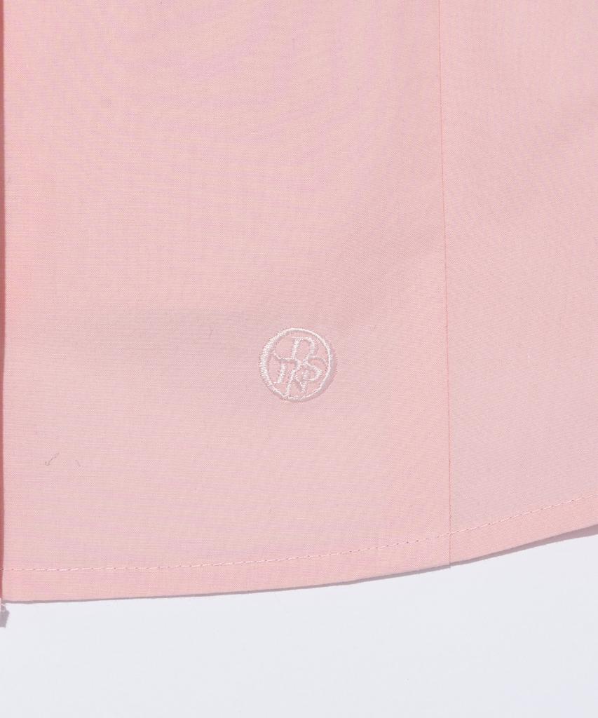 DEPASION Big Collar Crop Long Sleeve Shirt (Pink)