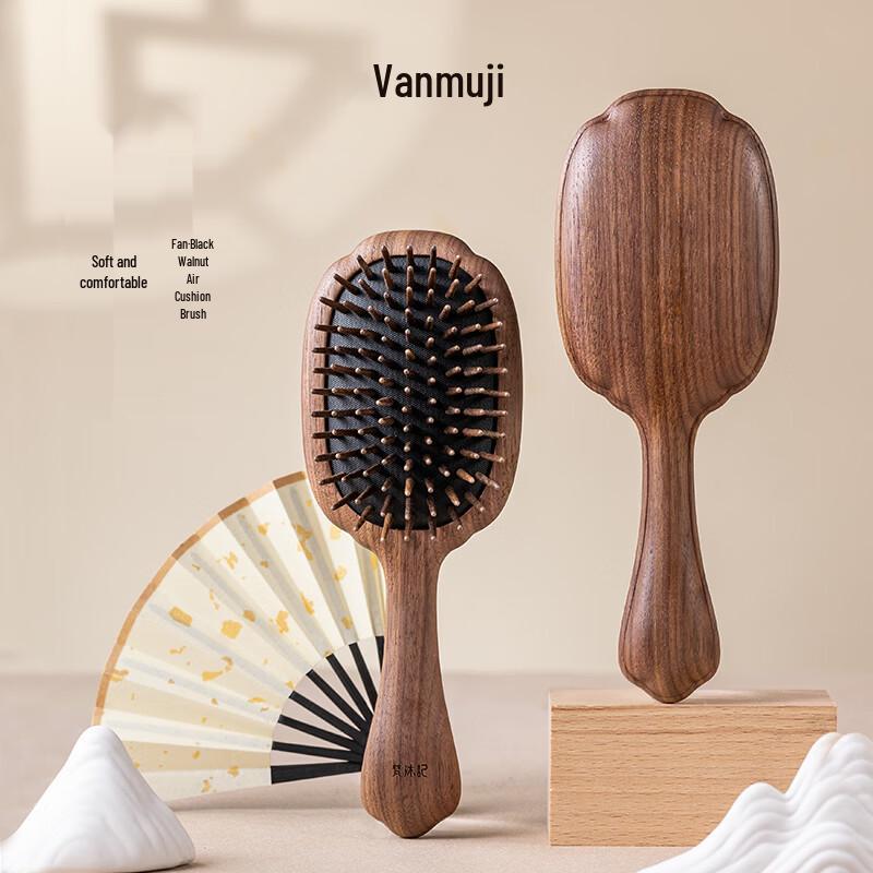 Natural Black Walnut Wood Air Cushion Massage Hair Comb