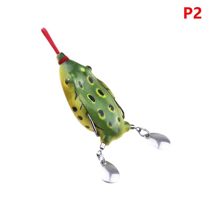 6cm/12g Simulation Frog Snake Head Lures Blackfish Bait Fishing Frog Lure Soft Bait Lure With Double Sharp Hooks Spoon Baits